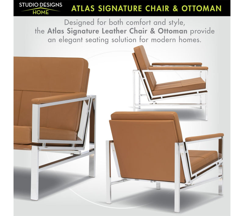 Studio Designs Home Atlas Signature Genuine Leather Chair Set — View 4