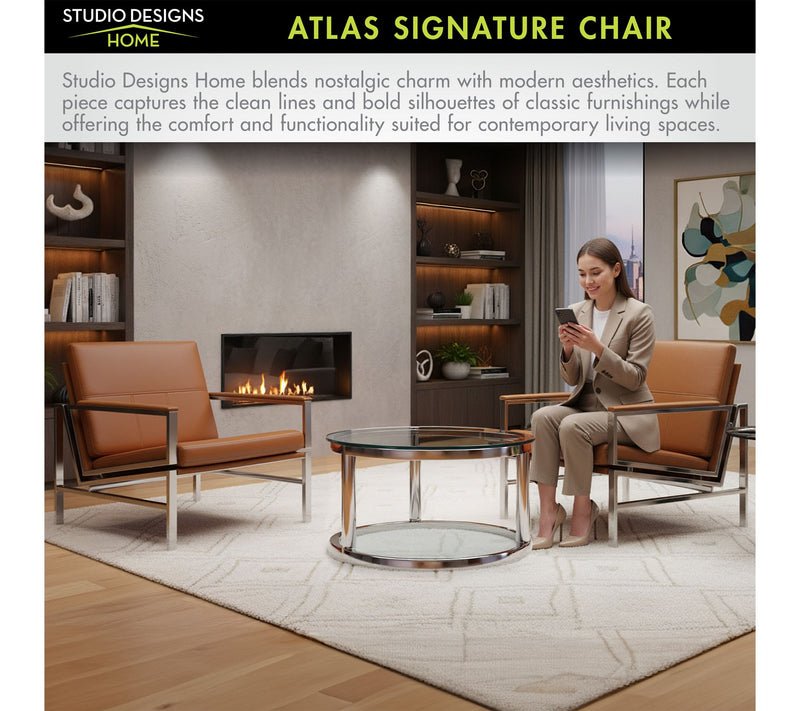 Studio Designs Home Atlas Signature Genuine Leather Chair — View 5
