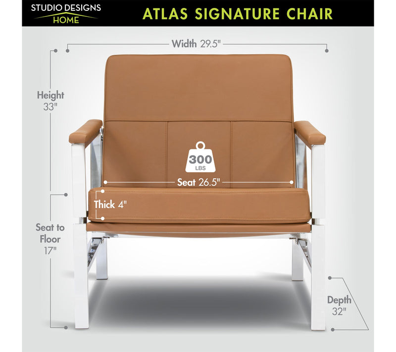Studio Designs Home Atlas Signature Genuine Leather Chair — View 3