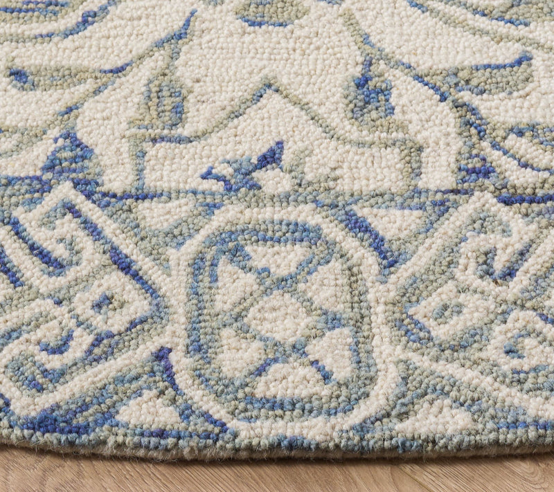Dip Dye Fleur 5' x 5' Round Wool Rug by Valerie — View 3