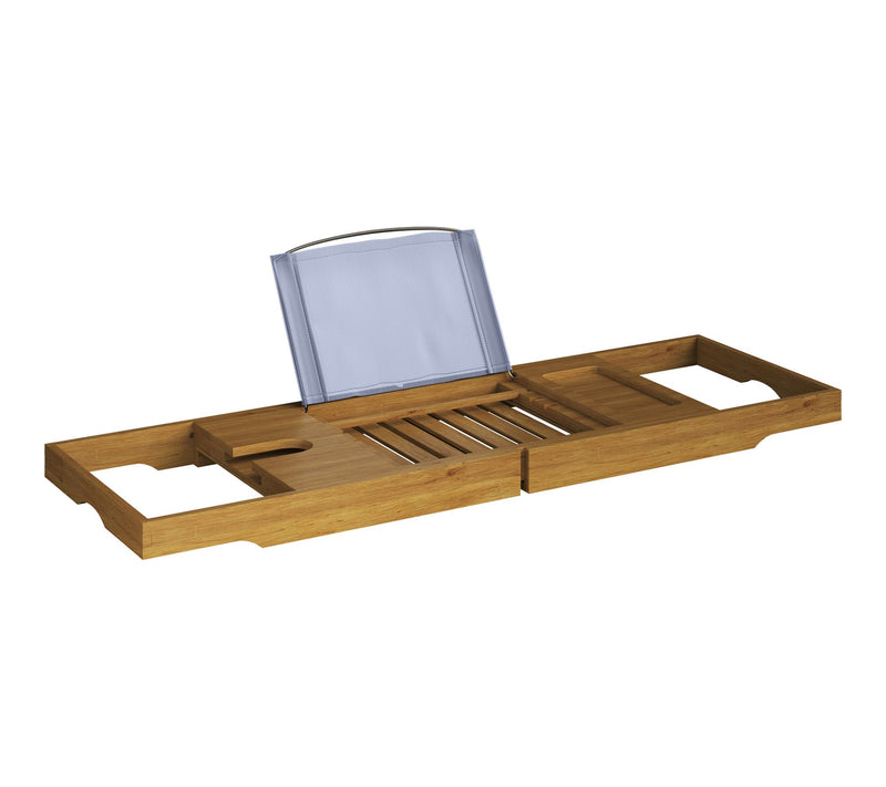 Home-Complete Natural Wood Bath Tray ExpandableAccessories — View 10