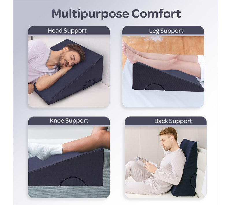Lavish Home 8" Wedge Pillow Memory Foam Bed Wedge Pillow — View 2