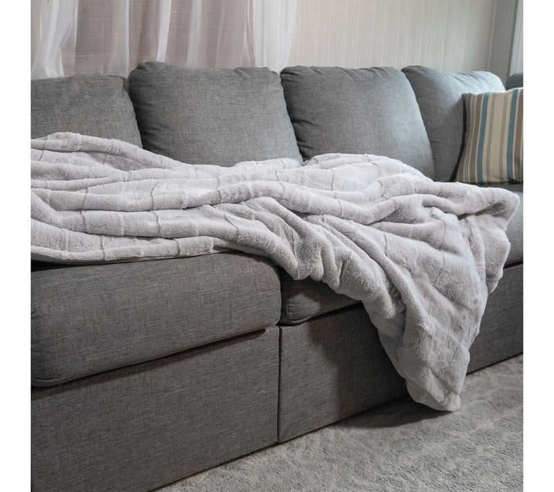 Lavish Home Faux Fur Blanket Queen Throw Blanket — View 3