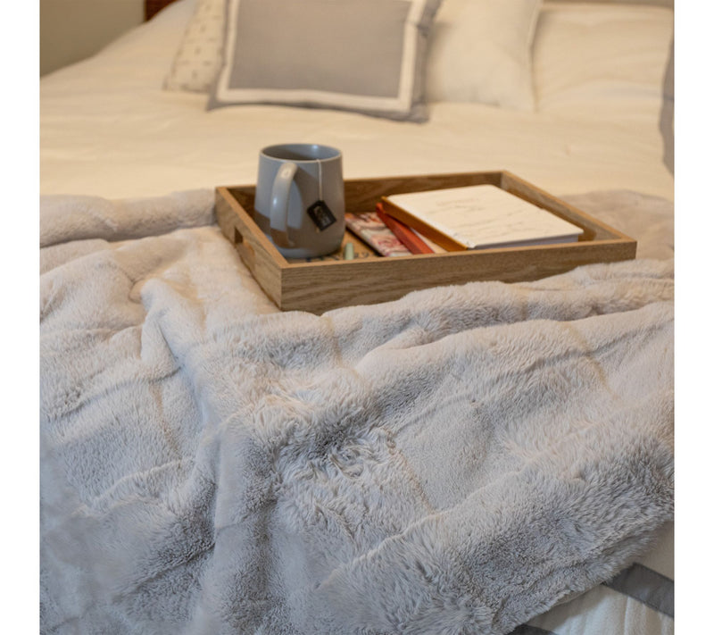 Lavish Home Faux Fur Blanket Queen Throw Blanket — View 4
