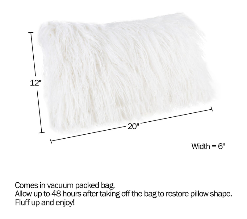 Lavish Home 2 Plush Lumbar Faux Fur Pillows Decorative Pillows — View 5