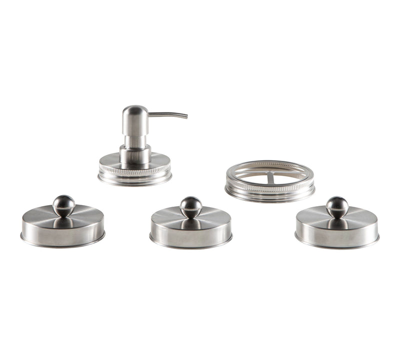 Home-Complete 5-Piece Mason Jar Bathroom Accessories Set — View 5