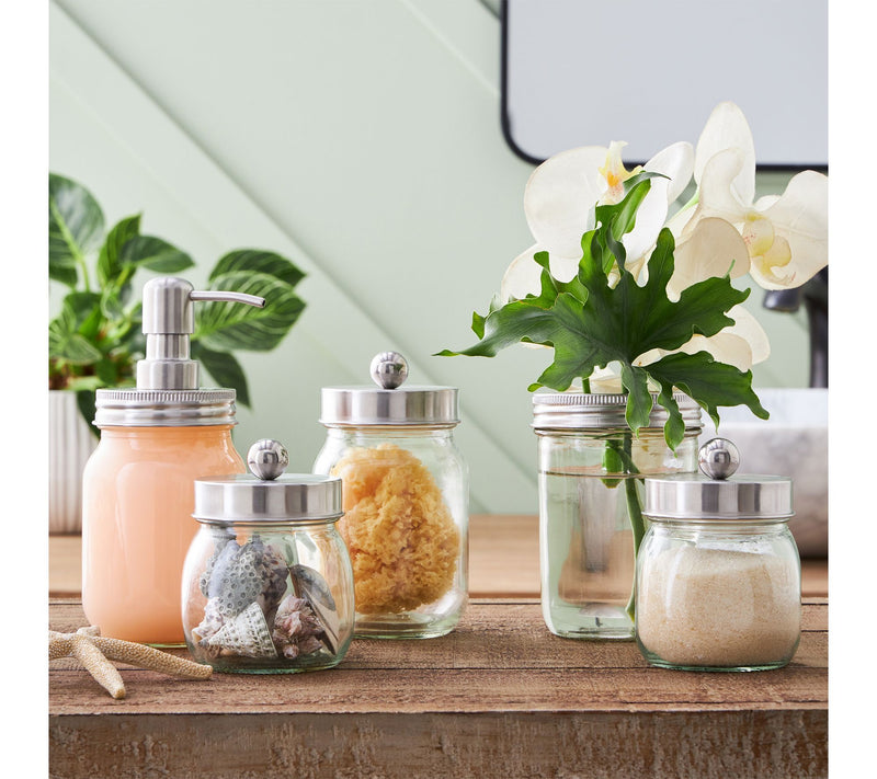 Home-Complete 5-Piece Mason Jar Bathroom Accessories Set — View 7