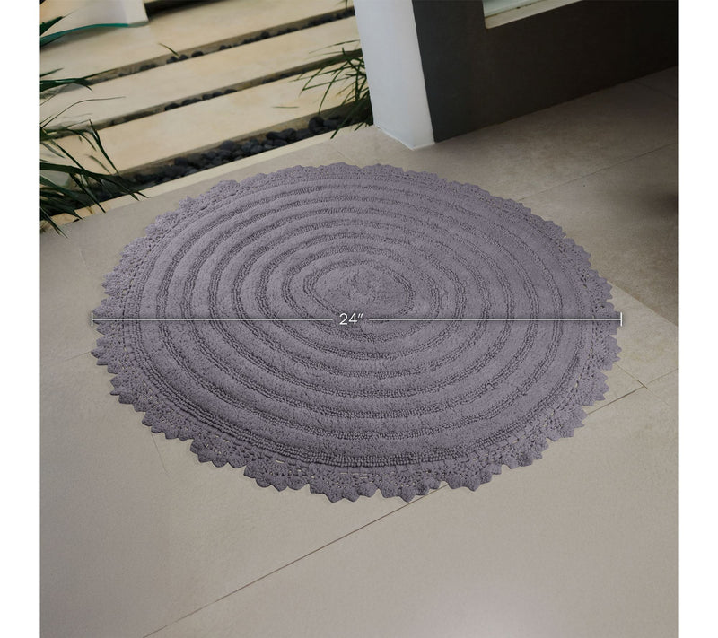 Lavish Home 2-Piece Round Woven Bath Mat Set for Boho Decor — View 7