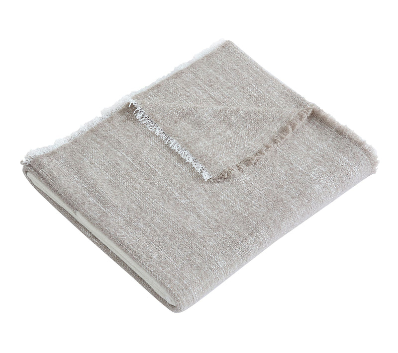 Palm Aire Ventura Beige 50" x 70" Woven Throw Blanket — Main view