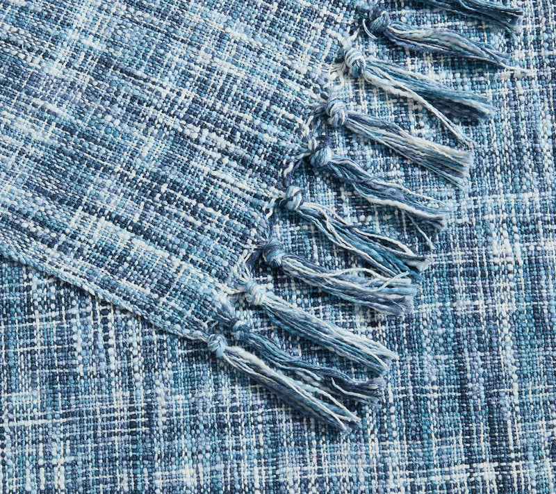 Palm Aire Margate Blue 50" x 70" Cotton Throw Blanket — View 4