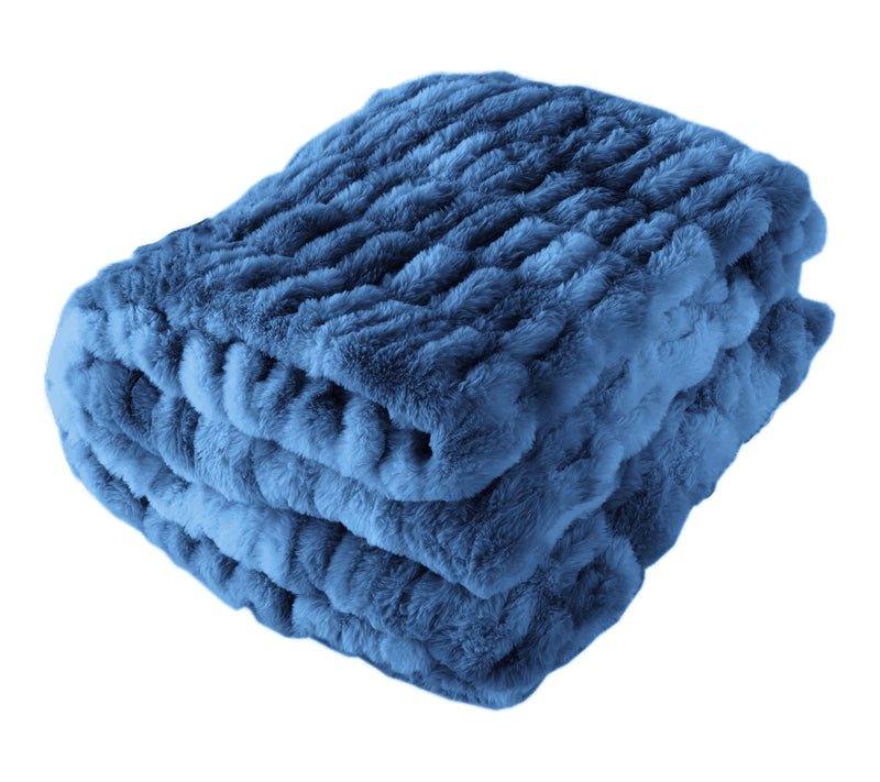 Lavish Home Oversized Ruched Jacquard Faux FurBlanket — View 16