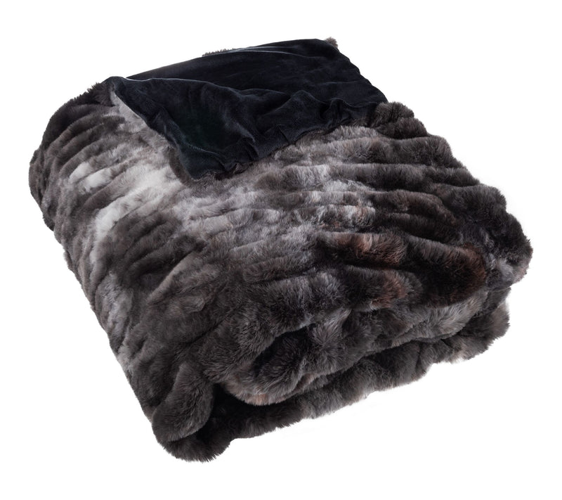 Lavish Home Oversized Ruched Jacquard Faux FurBlanket — View 17