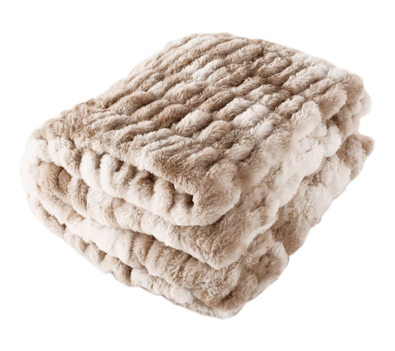 Lavish Home Oversized Ruched Jacquard Faux FurBlanket — Main view