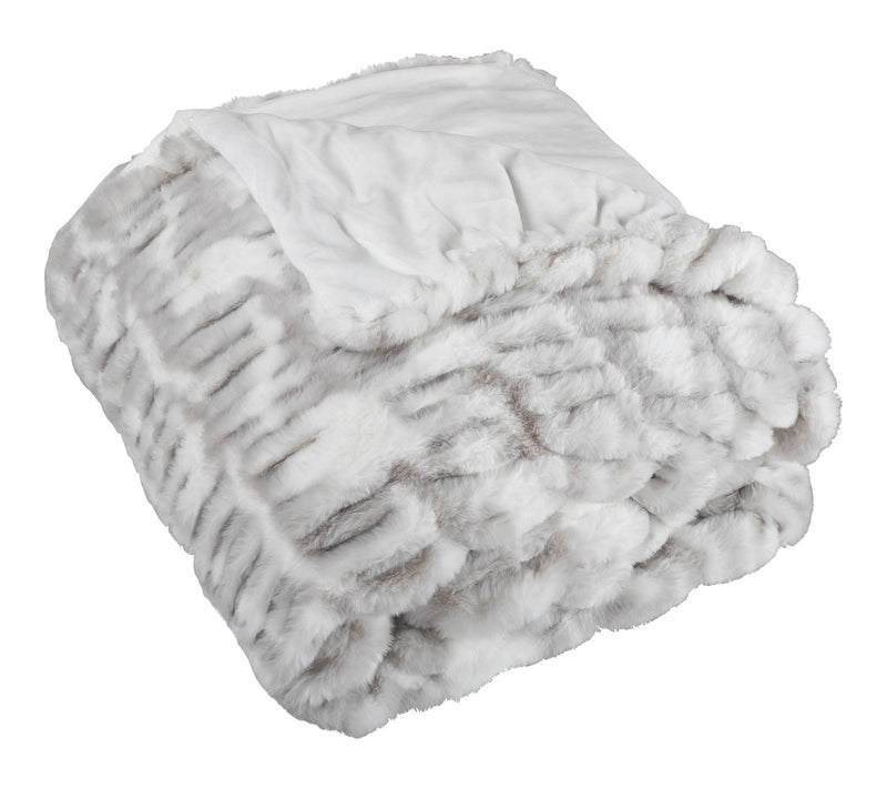 Lavish Home Oversized Ruched Jacquard Faux FurBlanket — View 22