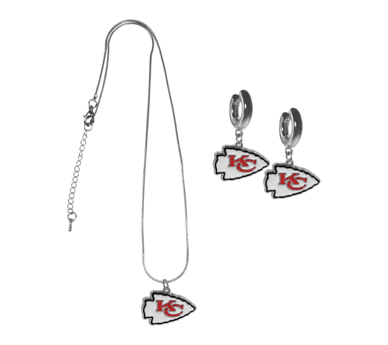 Siskiyou Sports NFL Huggie Hoop Earrings and Necklace Set — View 26