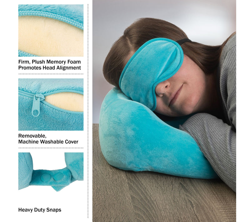 Home-Complete Travel Pillow Set Memory Foam Travel Essentials — View 4