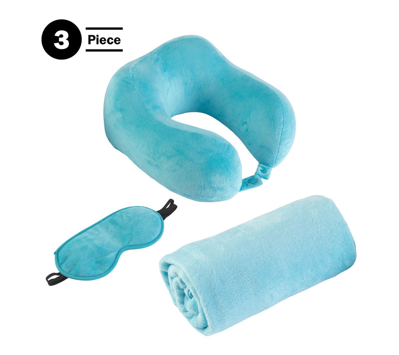 Home-Complete Travel Pillow Set Memory Foam Travel Essentials — View 2
