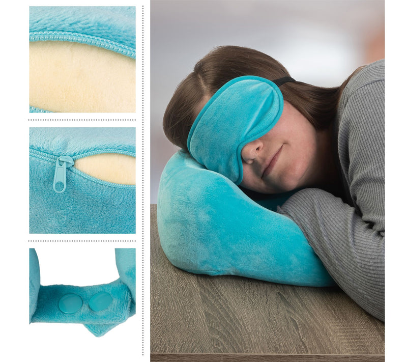 Home-Complete Travel Pillow Set Memory Foam Travel Essentials — View 6