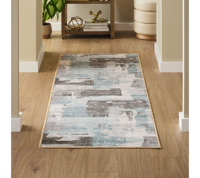 Everwash Haven Abstract Colorblock 2x7 WashableRunner Rug — View 7