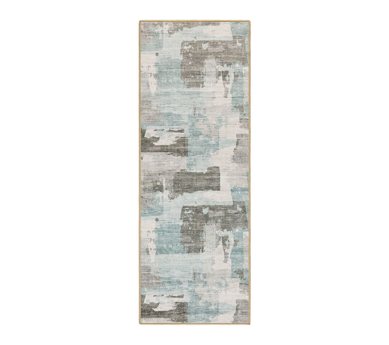 Everwash Haven Abstract Colorblock 2x7 WashableRunner Rug — Main view