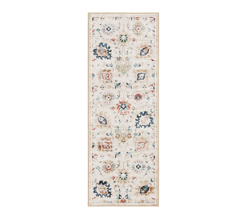 Everwash Haven Damask Floral 2x7 Washable Runner Rug — Main view