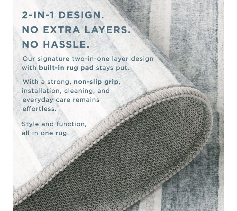 Everwash Haven Damask Floral 2x7 Washable Runner Rug — View 8