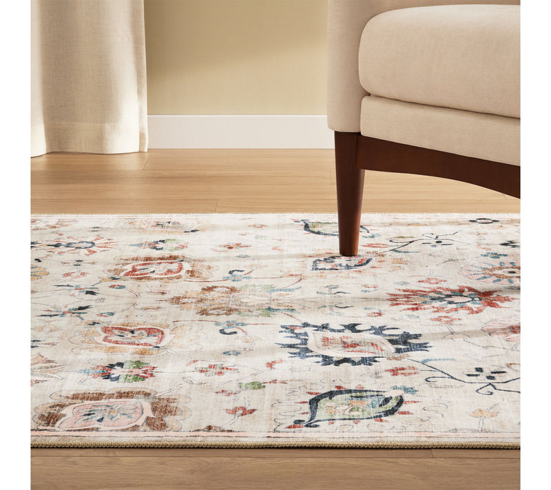 Everwash Haven Damask Floral 6 x9 Washable Are a Rug — View 4