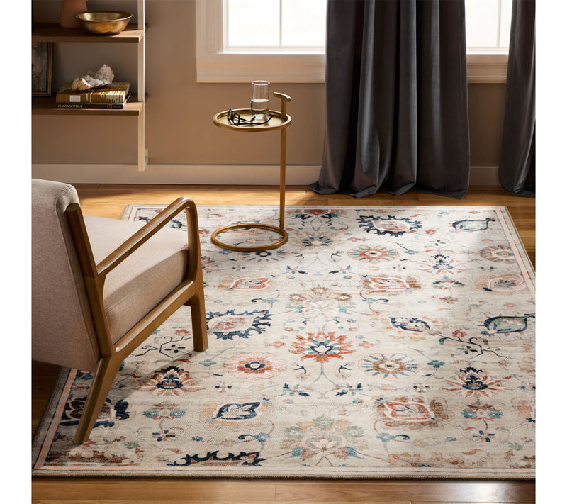Everwash Haven Damask Floral 6 x9 Washable Are a Rug — View 3