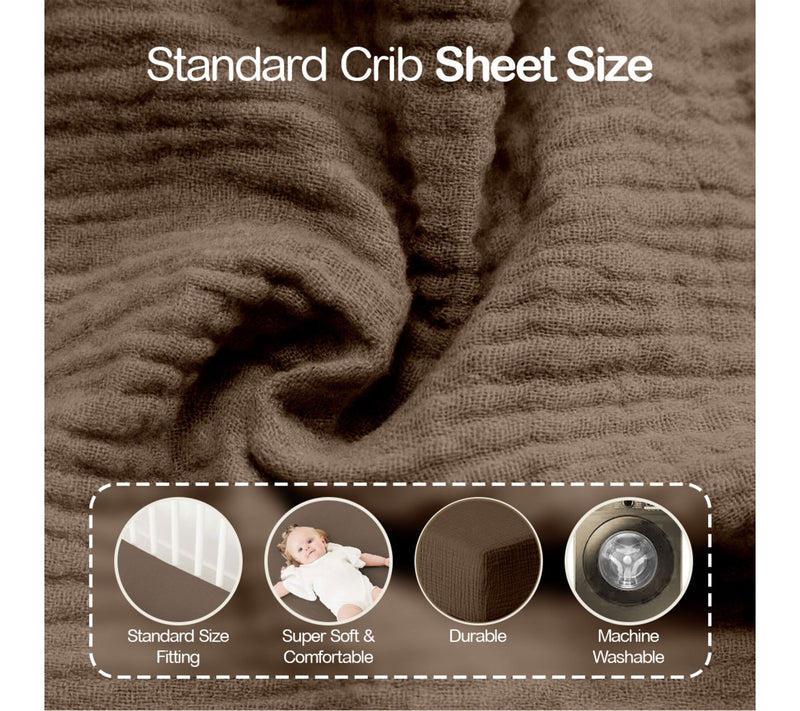 Mere & Moi 2 Pack Muslin Fitted Crib Sheets Mattress Bedding — View 2
