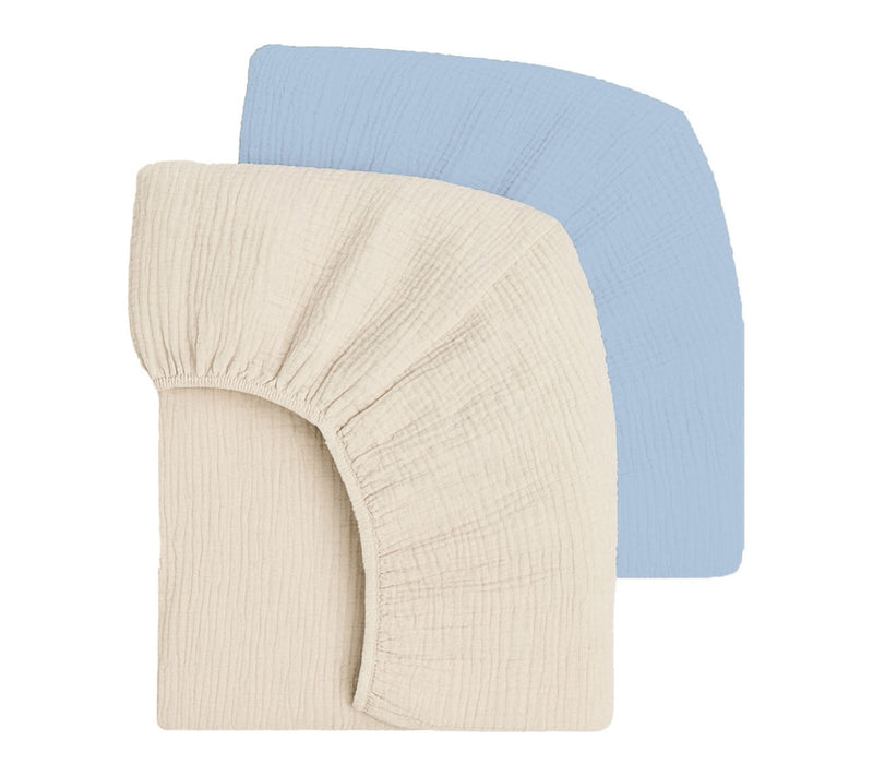 Mere & Moi 2 Pack Muslin Fitted Crib Sheets Mattress Bedding — View 15