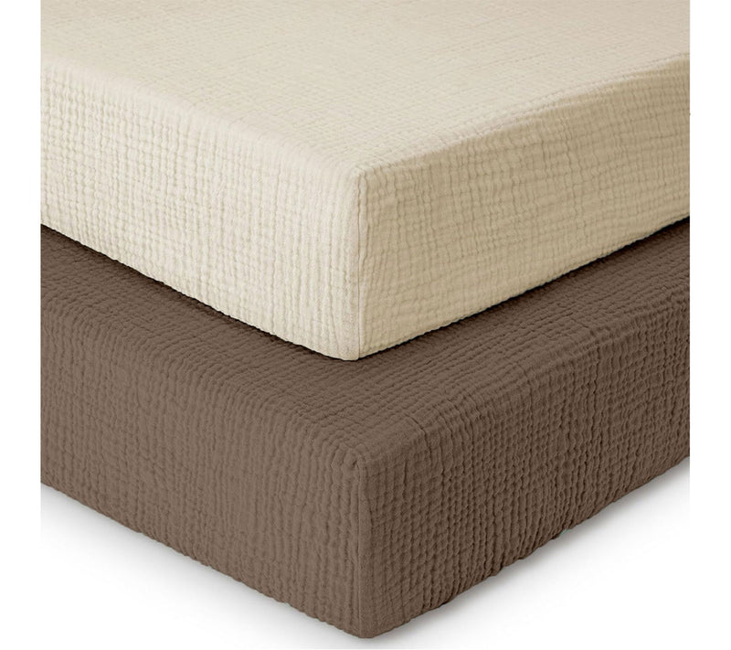 Mere & Moi 2 Pack Muslin Fitted Crib Sheets Mattress Bedding — View 8