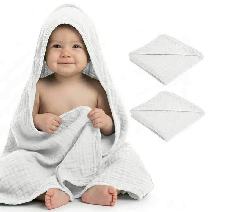 Mere & Moi Muslin 2 pack Hooded Baby Bath Towel — View 8