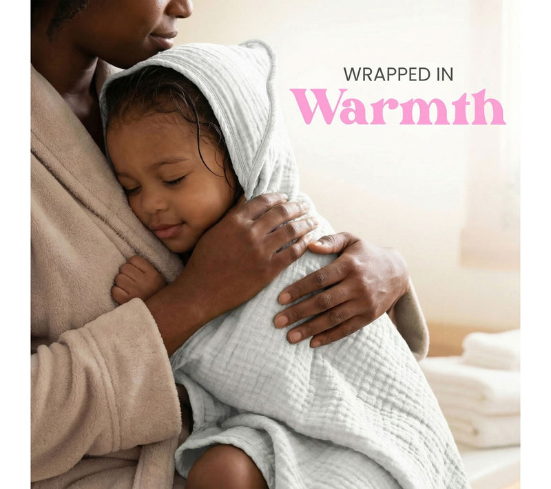 Mere & Moi Muslin 2 pack Hooded Baby Bath Towel — View 5