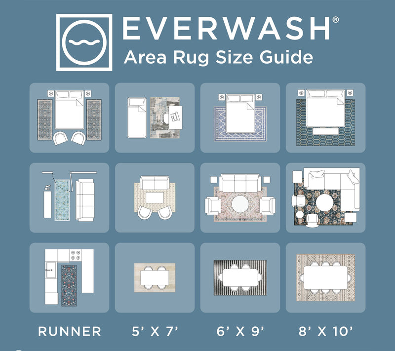 Everwash Haven Vintage Floral 6x9 Washable AreaRug — View 8
