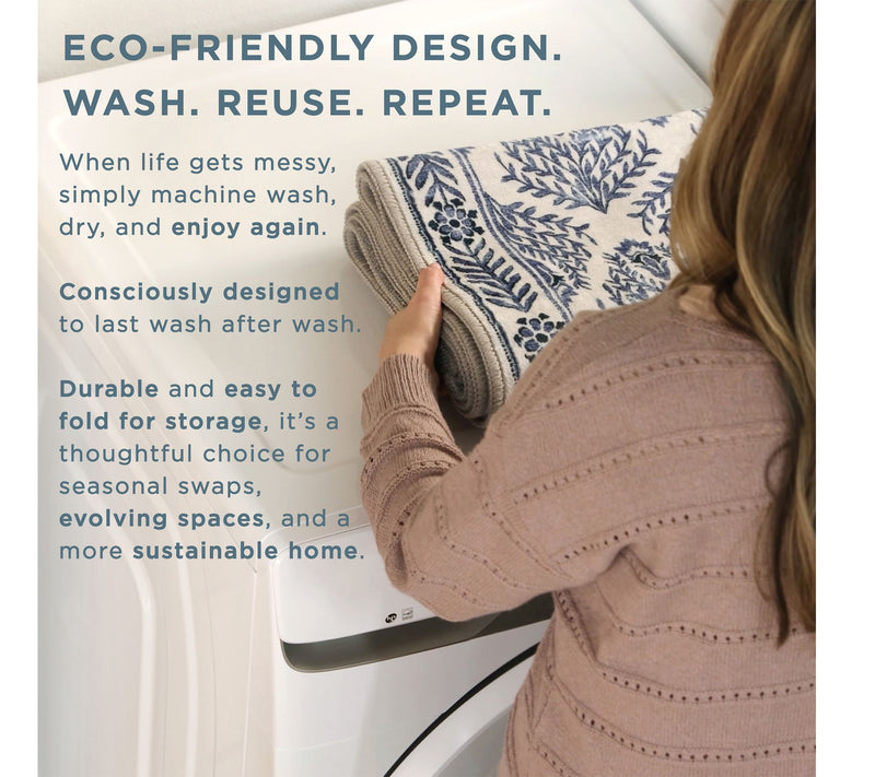 Everwash Haven Scandinavian St ripe 5x7 Washab le Rug — View 5