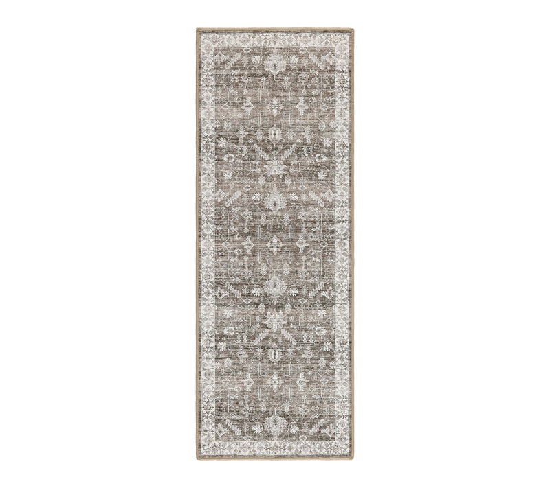 Everwash Haven Distressed Border 2x7 Washable Runner Rug — Main view