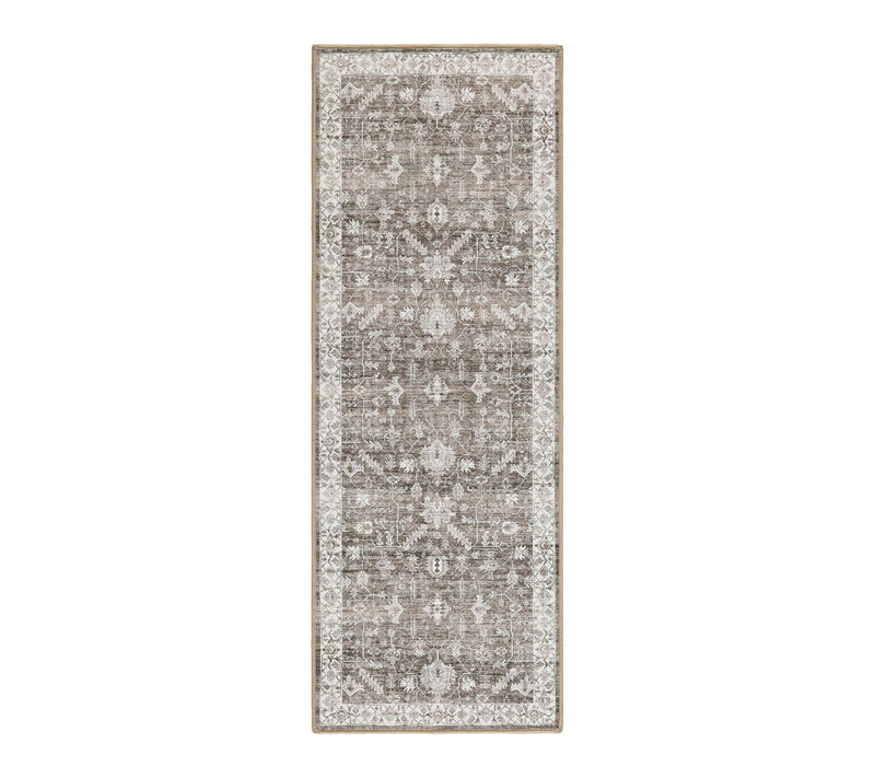 Everwash Haven Distressed Border 2x7 Washable Runner Rug — View 8