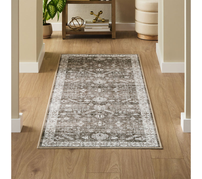 Everwash Haven Distressed Border 2x7 Washable Runner Rug — View 4