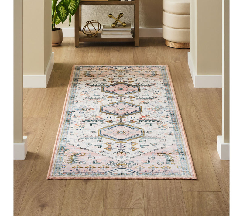Everwash Haven Modern Medallion 2x7 Washable Runner Rug — View 3