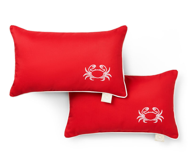Martha Stewart Embroidered Cra b 11"x18" Outdo or Pillow 2-Pac — Main view