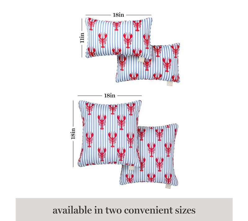 Martha Stewart Lobster Stripe 11"x18" Outdoor Pillow 2-Pack — View 7