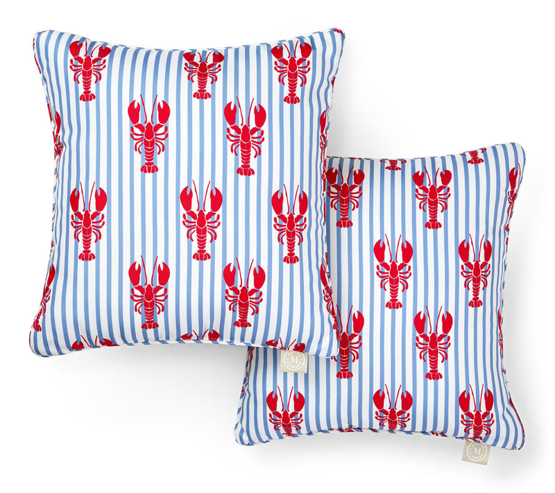 Martha Stewart Lobster Stripe 18"x18" Outdoor Pillow 2-Pack — Main view