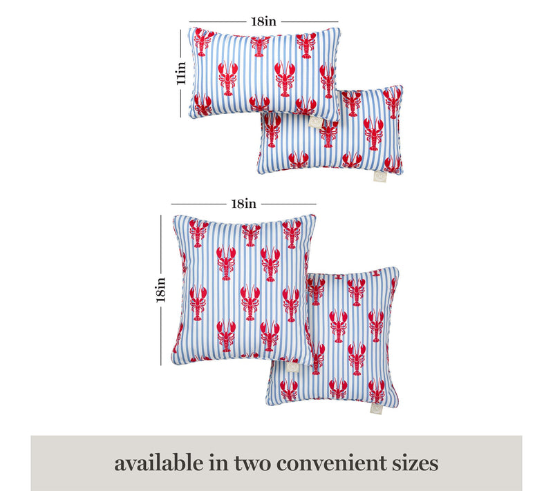 Martha Stewart Lobster Stripe 18"x18" Outdoor Pillow 2-Pack — View 7