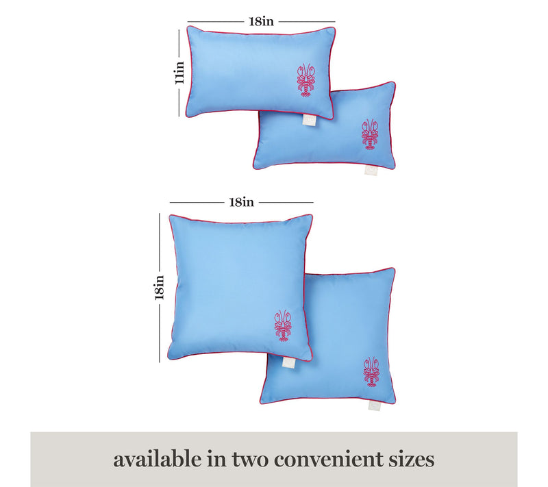 Martha Stewart Embroider Lobster 18"x18" Outdoor Pillow 2-Pack — View 7