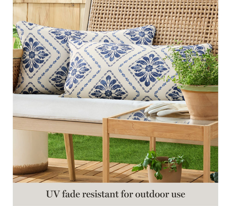 Martha Stewart Becca Geometric 11"x18" OutdoorPillow 2-Pack — View 4