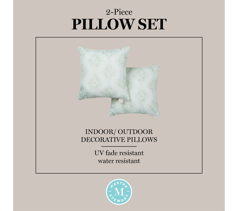 Martha Stewart Becca Geometric 18"x18" Outdoo r Pillow 2-Pack — View 6