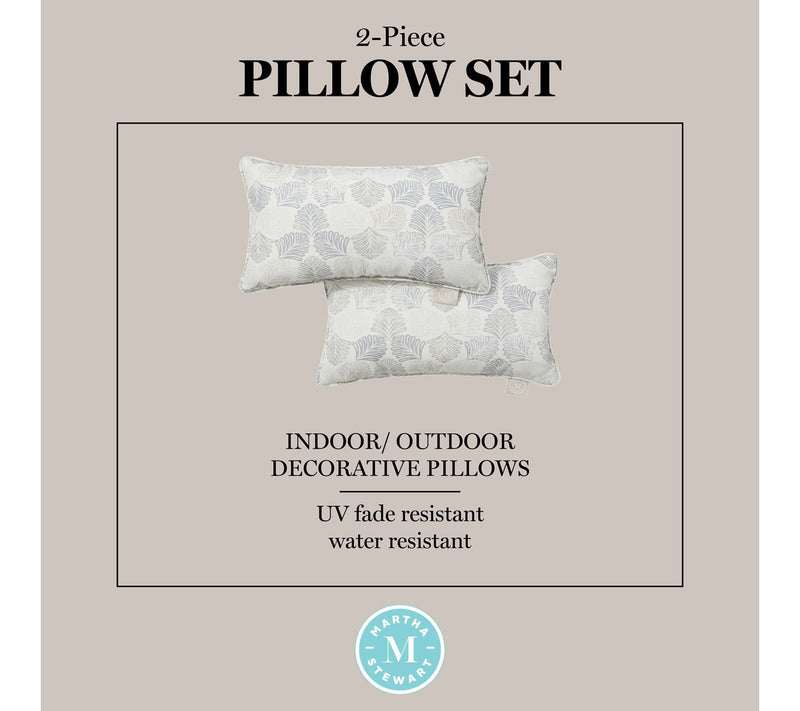 Martha Stewart Banana Leaves 11"x18" Outdoor Pillow 2-Pack — View 7