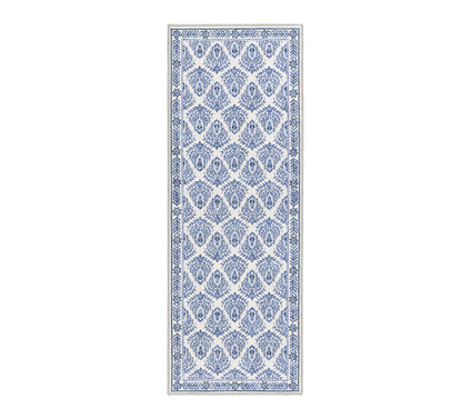 Everwash Haven Geo Border 2x7 Washable Runner Rug