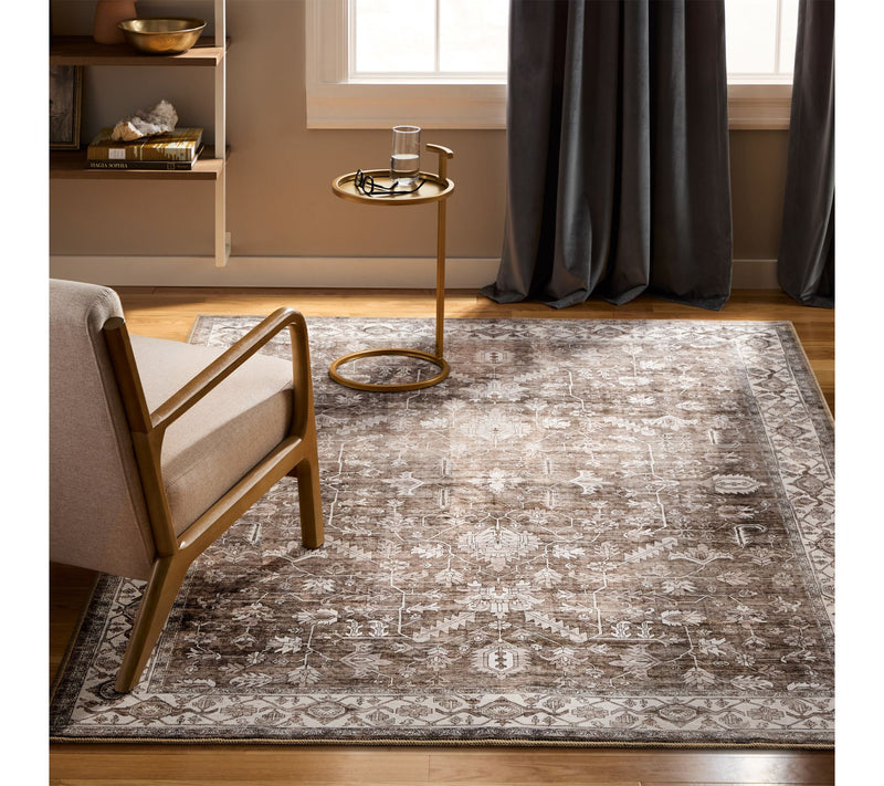 Everwash Haven Distressed Border 5x7 Washable Area Rug — View 3