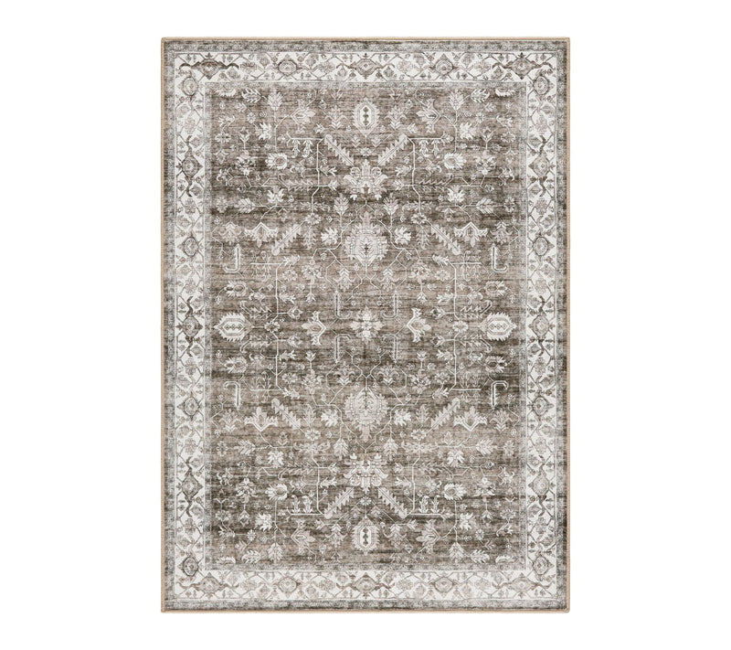 Everwash Haven Distressed Border 5x7 Washable Area Rug — View 2